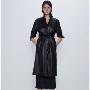 Leather trench coat